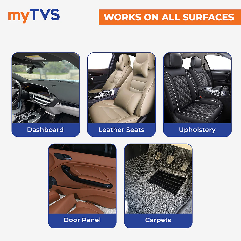 myTVS Car Care Combo Multi-Purpose Interior Cleaner 500ml with 800 GSM Microfiber Cleaning Cloth 40x40cm | CC-MIC1_MC-1 - Image 3