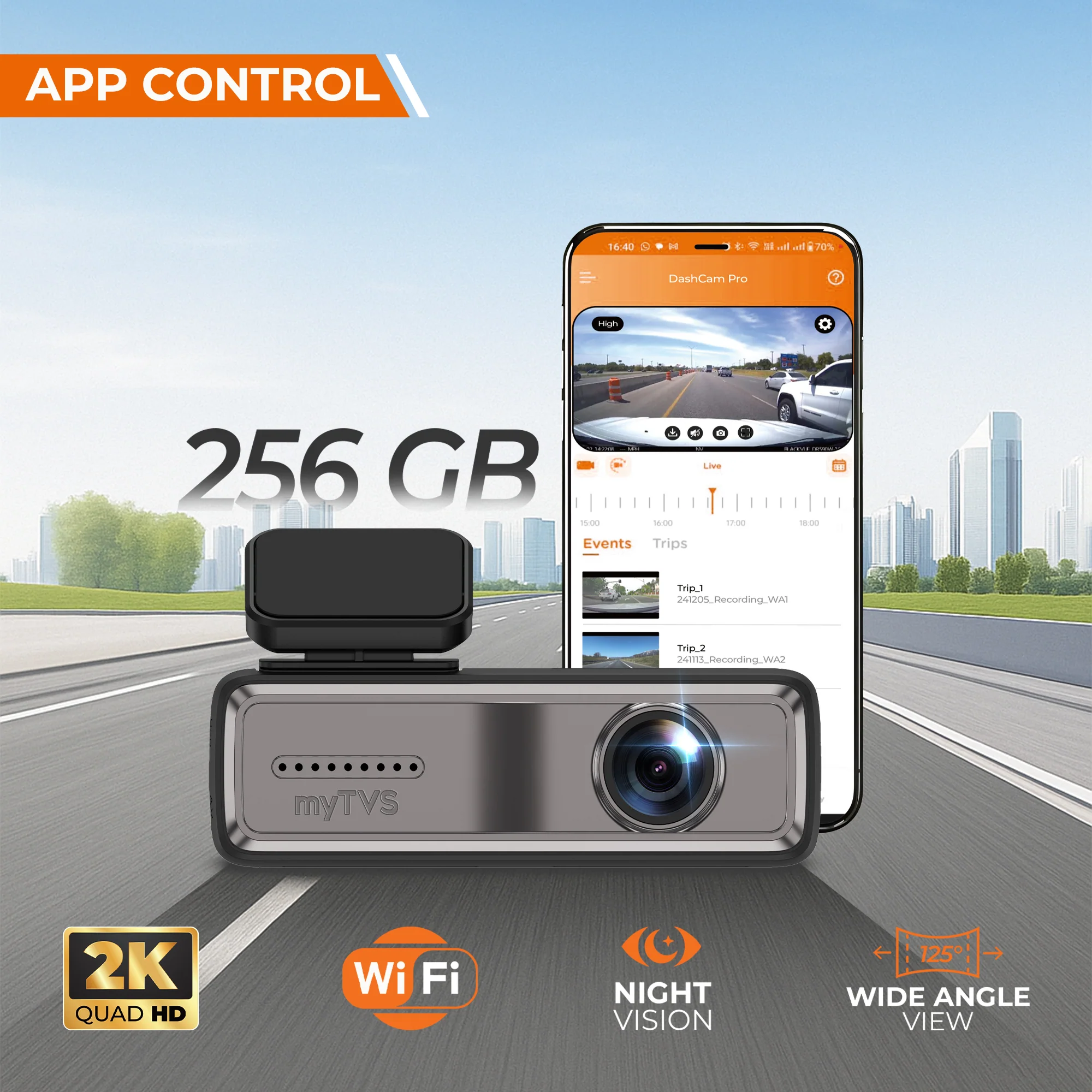 DVR-03 Dashcam Pro 2K Front DVR with Wi-Fi - Image 5