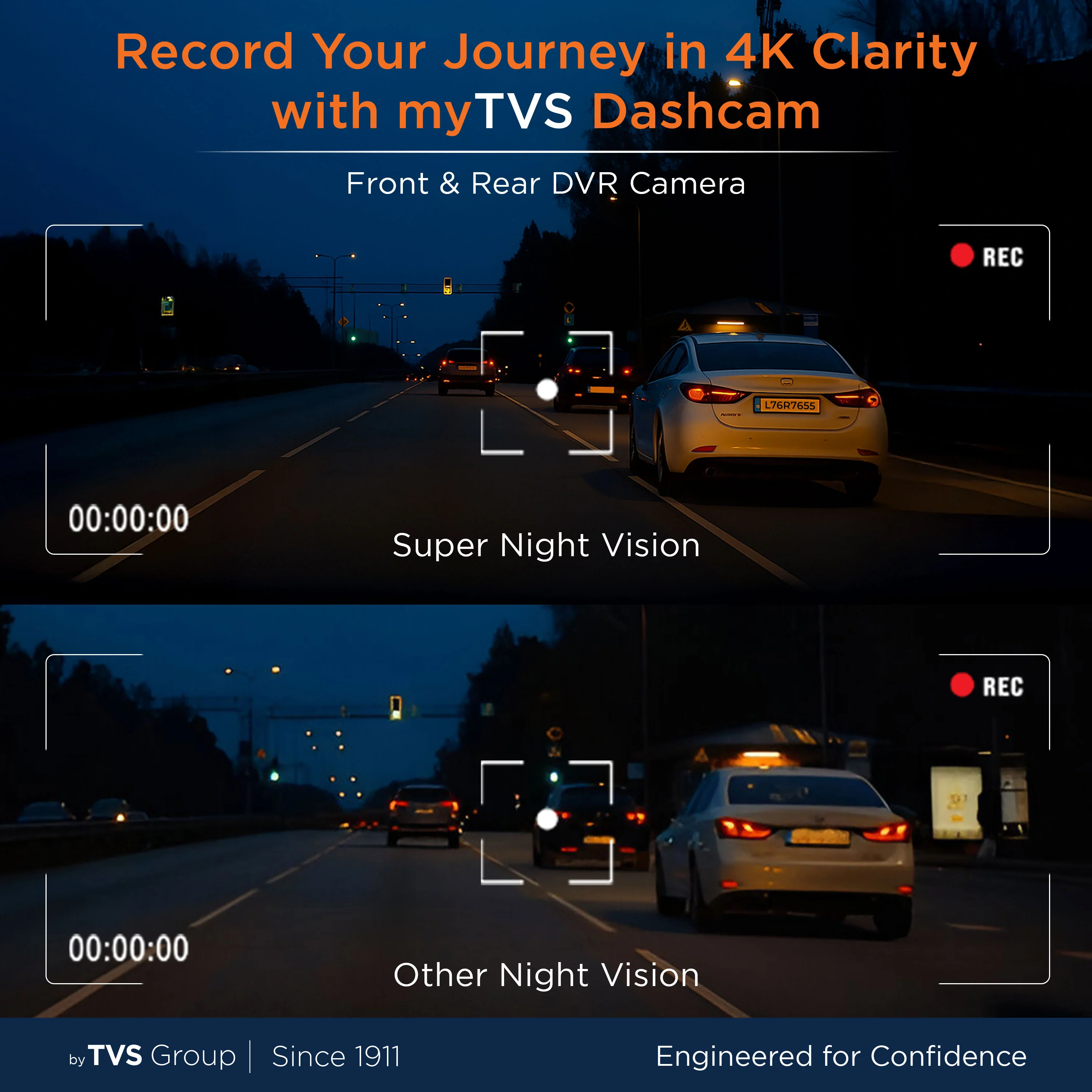 DVR-04 Dashcam Pro Plus 4K Front Rear DVR with Wi-Fi - Image 9