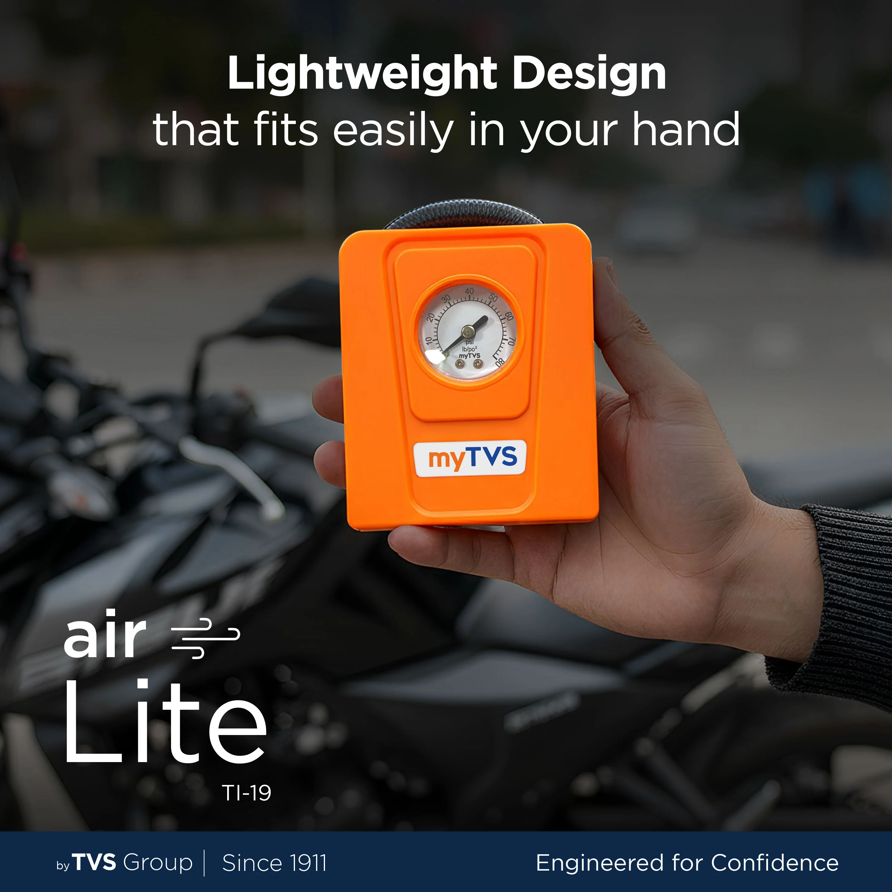 myTVS TI-19 air Lite 2-in1 Car & Bike Tyre Inflator - Image 3