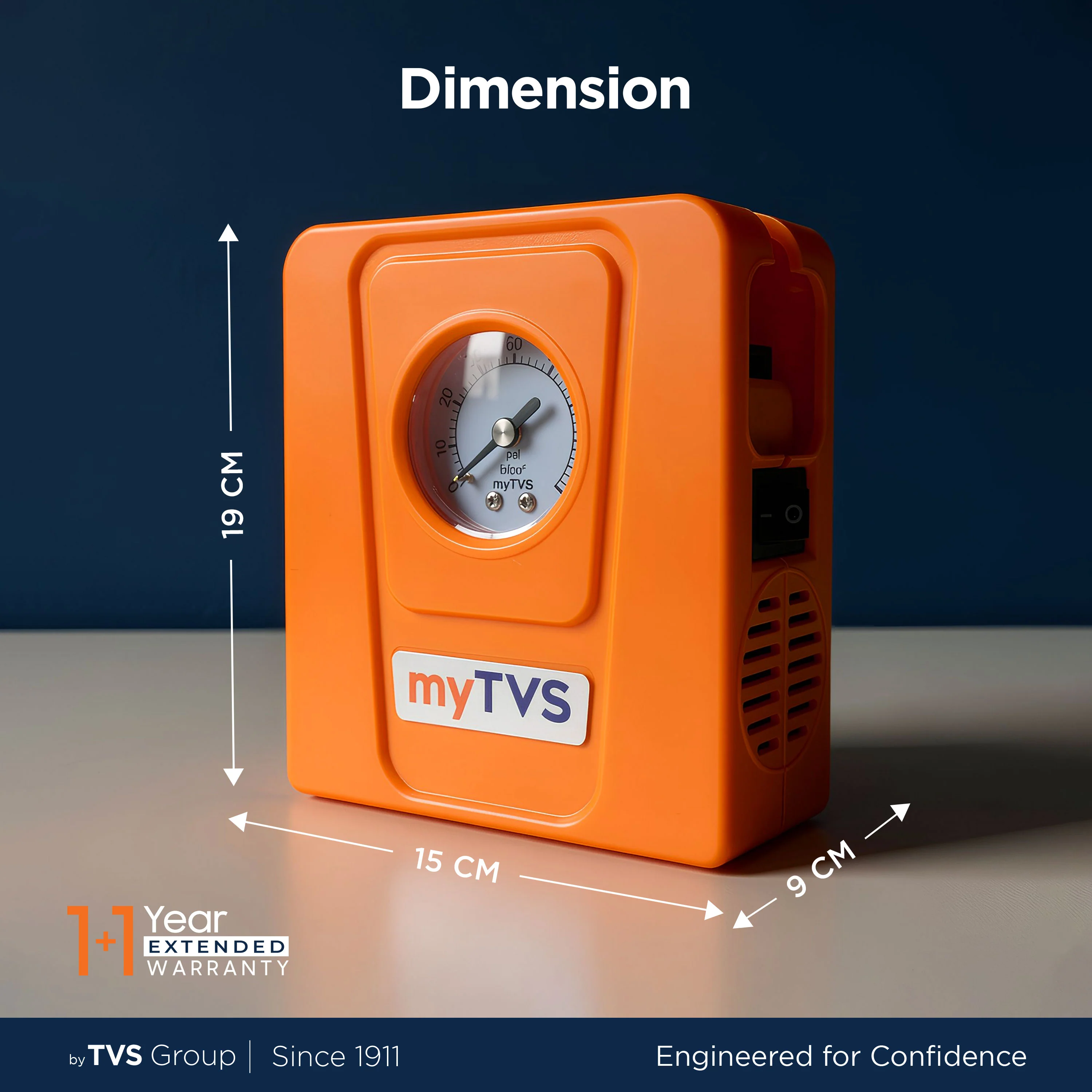 myTVS TI-19 air Lite 2-in1 Car & Bike Tyre Inflator - Image 5