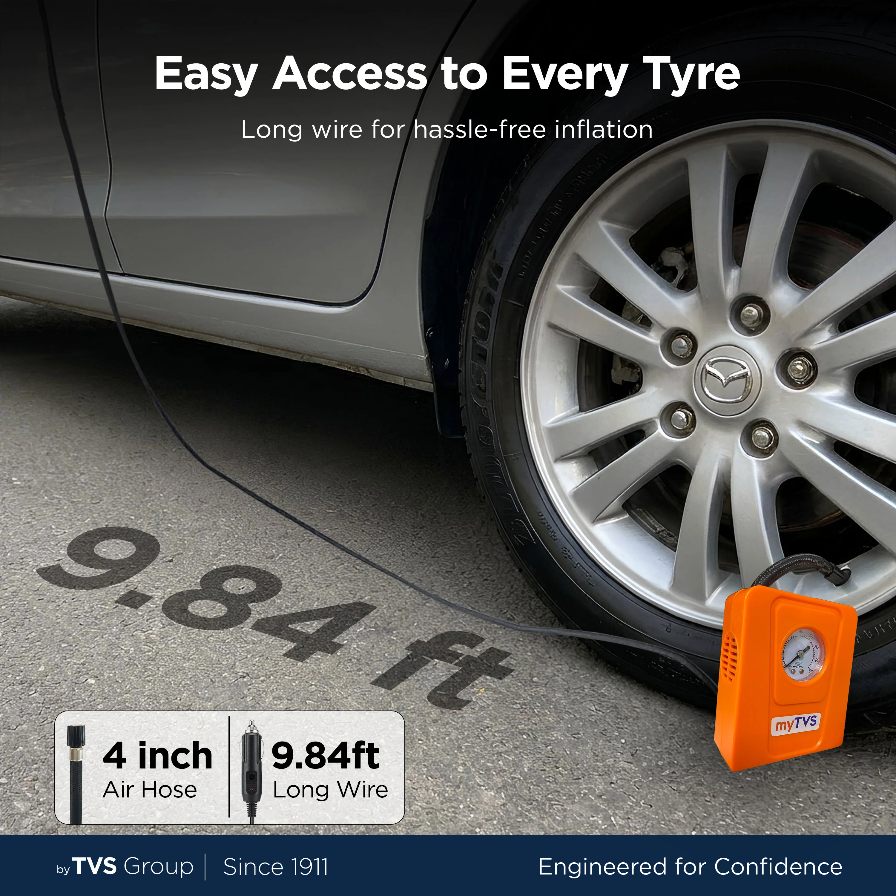 myTVS TI-19 air Lite 2-in1 Car & Bike Tyre Inflator - Image 9
