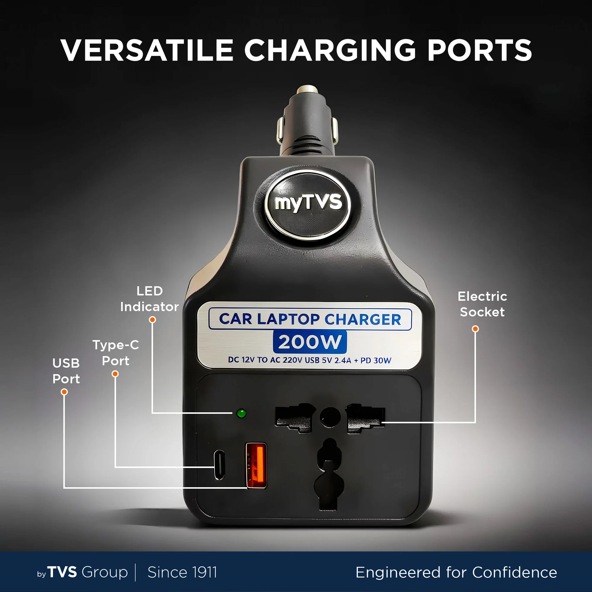 TLC-28B Laptop & Phone Charger Black - Image 3