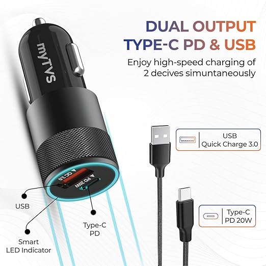 TMC-93 12-24V 38W Dual Output Charger with 3in1 Cable - Image 3