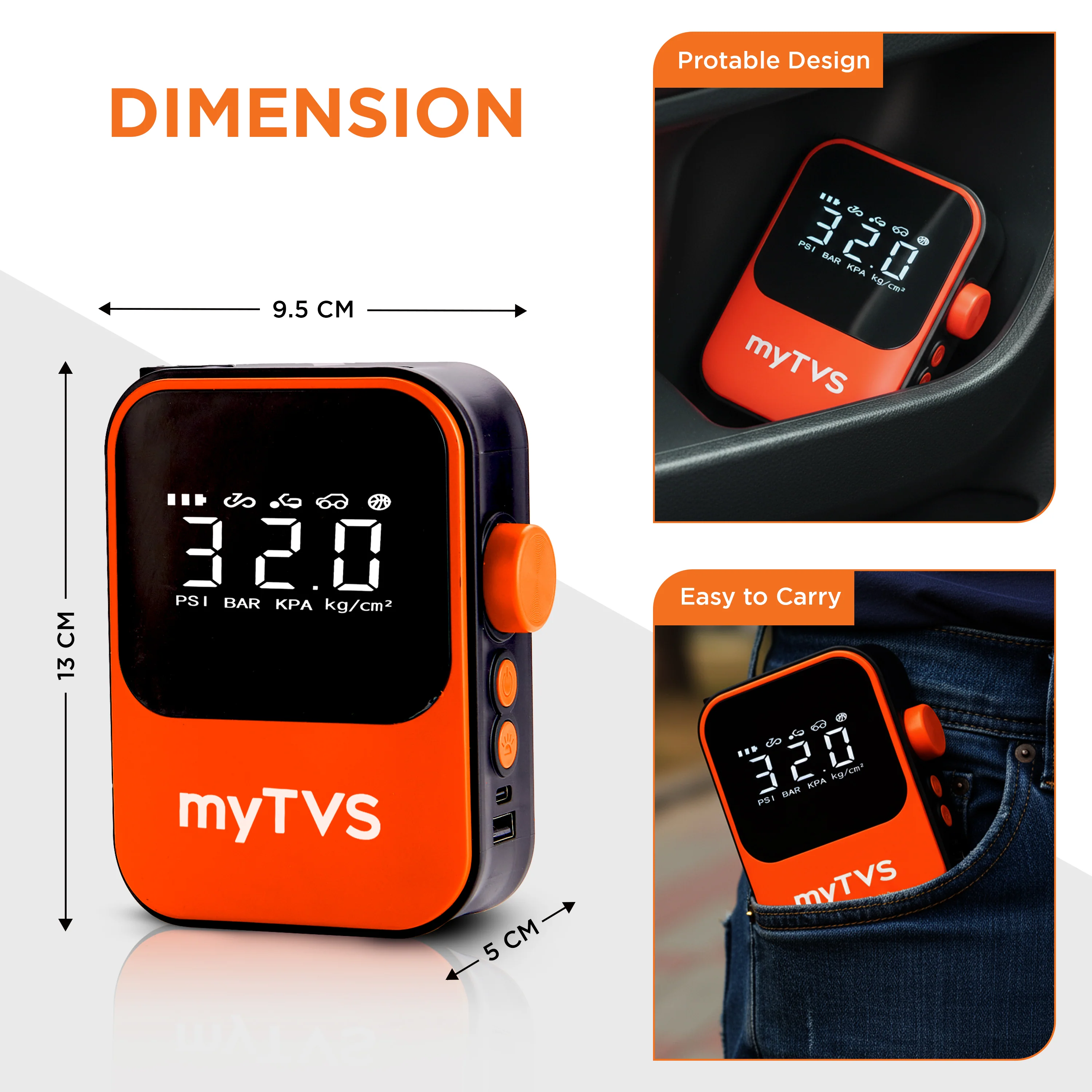myTVS WT-1 Air Go Wireless Tyre Inflator (150 Psi) - Image 4